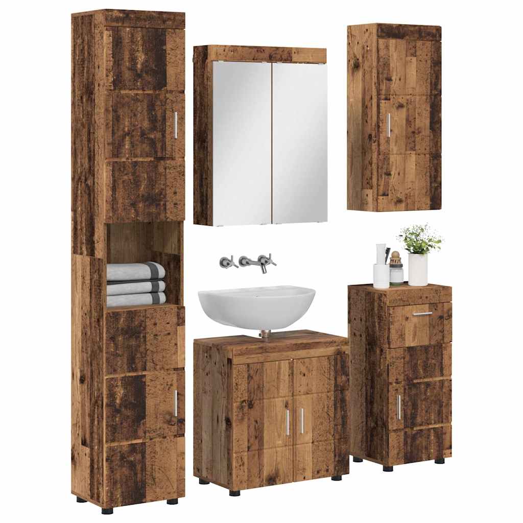 Set di mobili per il bagno con cassetto TULUM Legno vecchio