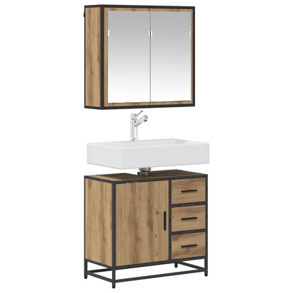Set di mobili per il bagno con porta 2 pcs Rovere artigianale
