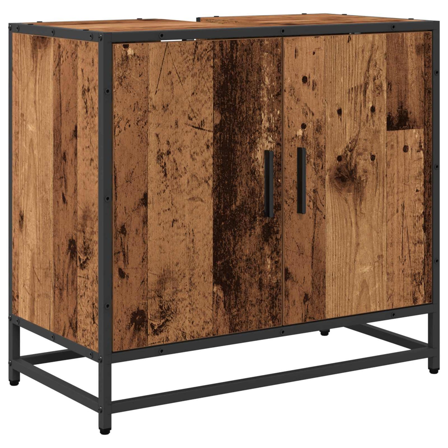 Set di mobili per il bagno con lo scaffale 2 pcs Legno vecchio