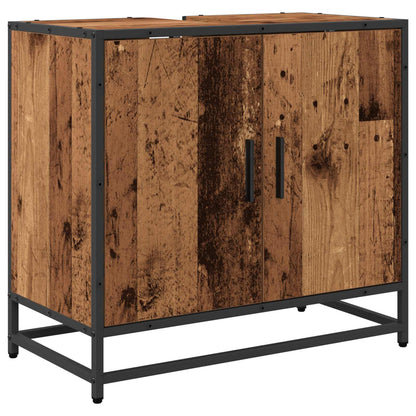 Set di mobili per il bagno con lo scaffale 2 pcs Legno vecchio