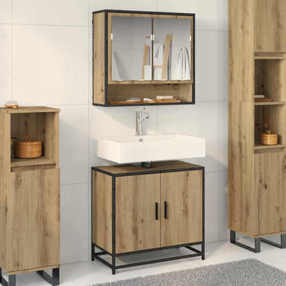 Set di mobili per il bagno con porta 2 pcs Rovere artigianale