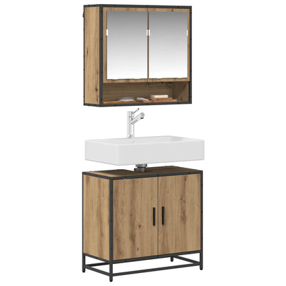 Set di mobili per il bagno con porta 2 pcs Rovere artigianale