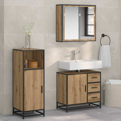 Set di mobili per il bagno con porta 3 pcs Rovere artigianale