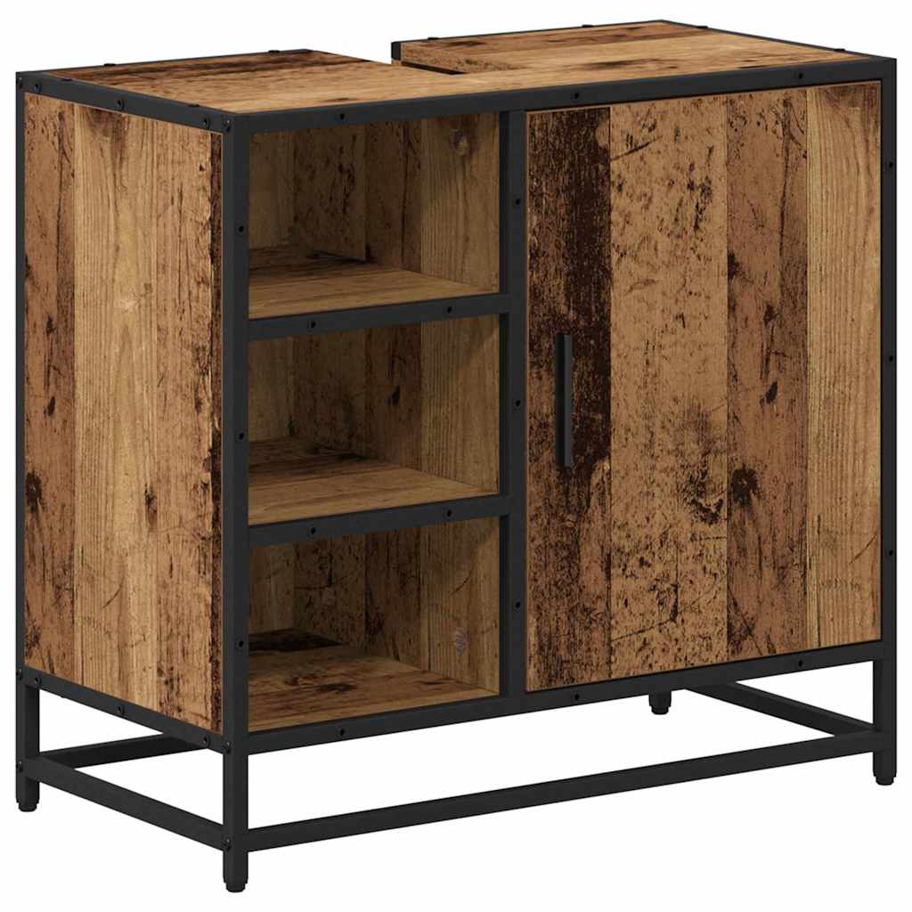 Set di mobili per il bagno con lo scaffale 2 pcs Legno vecchio