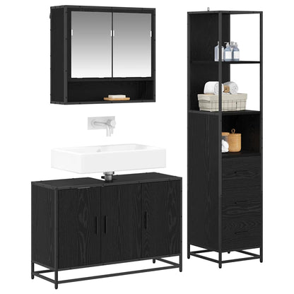 Set di mobili per il bagno con cassetto 3 pcs Legno vecchio
