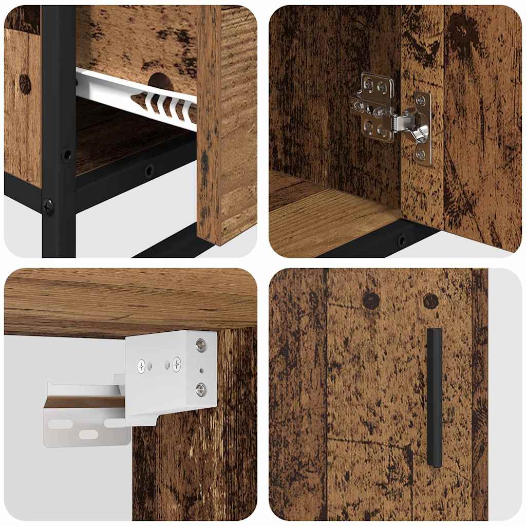 Set di mobili per il bagno con cassetto 3 pcs Legno vecchio