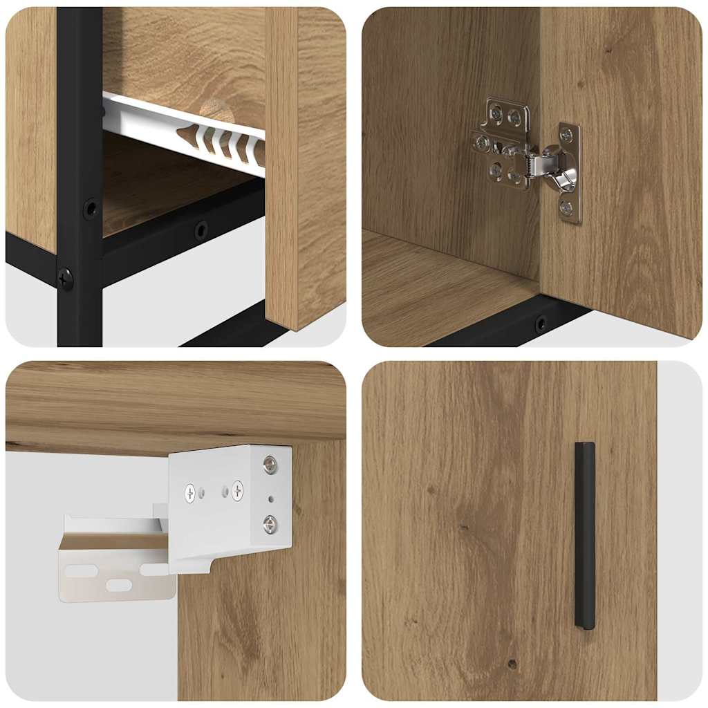 Set di mobili per il bagno con porta 3 pcs Rovere artigianale