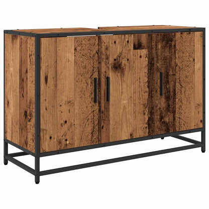 Set di mobili per il bagno con cassetto 4 pcs Legno vecchio