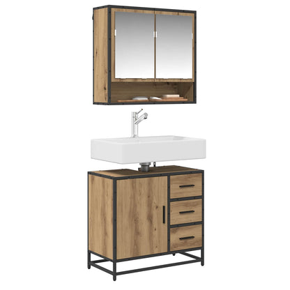 Set di mobili per il bagno con porta 2 pcs Rovere artigianale
