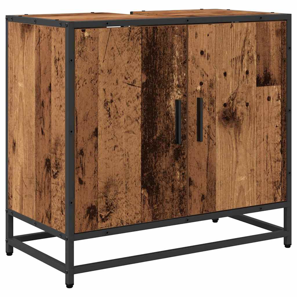 Set di mobili per il bagno con cassetto 4 pcs Legno vecchio