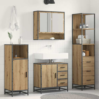 Set di mobili per il bagno con porta 3 pcs Rovere artigianale