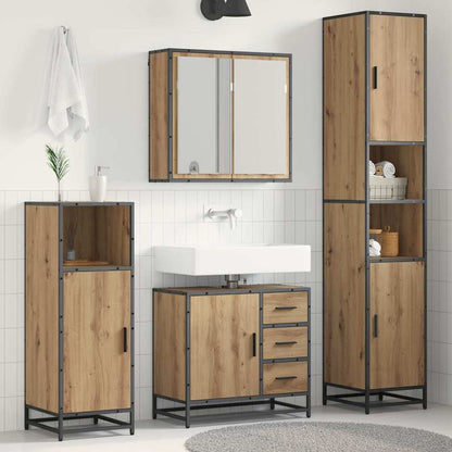 Set di mobili per il bagno con porta 3 pcs Rovere artigianale