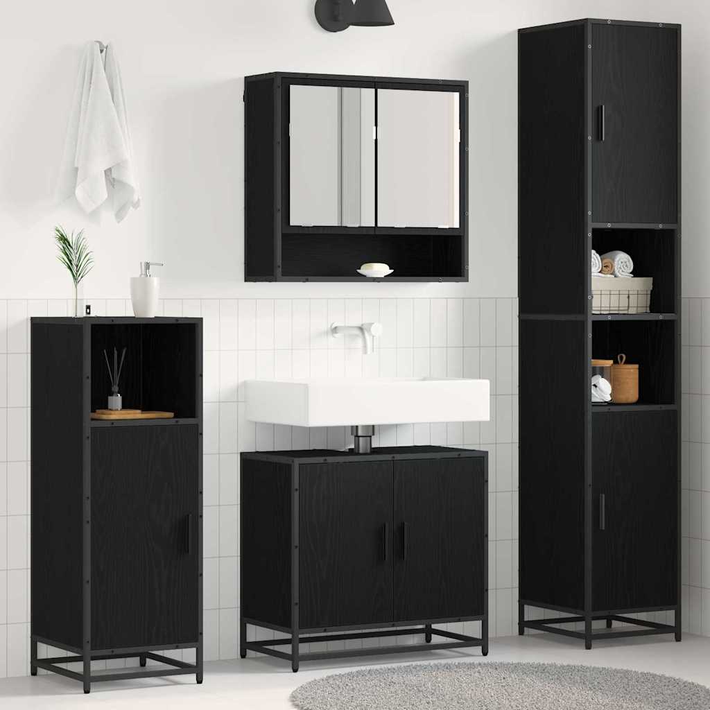 Set di mobili per il bagno con porta 3 pcs Rovere artigianale