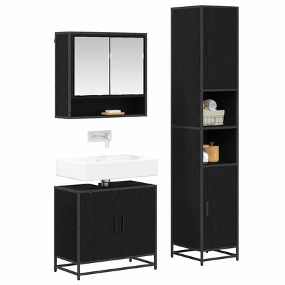 Set di mobili per il bagno con porta 3 pcs Rovere artigianale