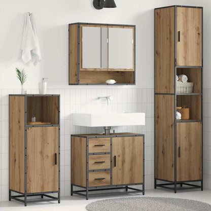 Set di mobili per il bagno con porta 3 pcs Rovere artigianale
