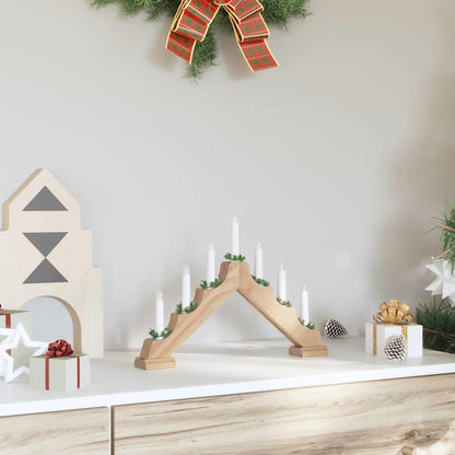Ponte con Candele di Natale con 7 LED Marrone 39.5 x 5 x 29 cm