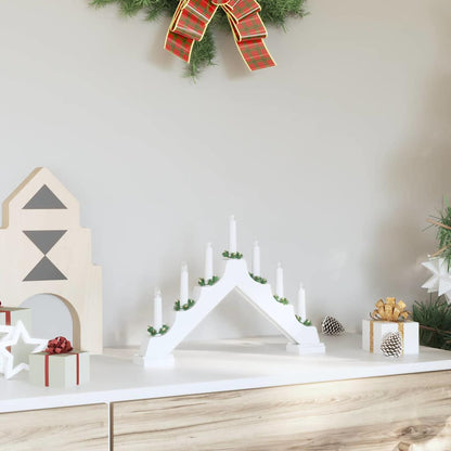 Ponte con Candele di Natale con 7 LED Bianco 39.5 x 5 x 29 cm