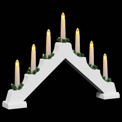 Ponte con Candele di Natale con 7 LED Bianco 39.5 x 5 x 29 cm