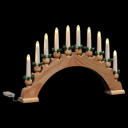 Arco di Candele di Natale con 10 Candele LED Marrone