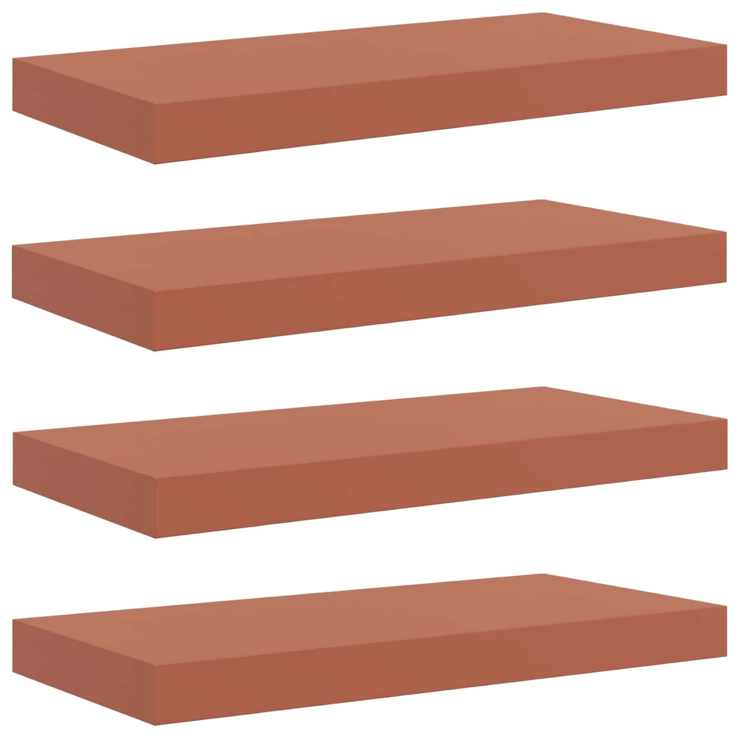 Scaffale da parete 4 pcs Rosso 50 x 23 x 4 cm Legno multistrato