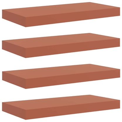 Scaffale da parete 4 pcs Rosso 50 x 23 x 4 cm Legno multistrato