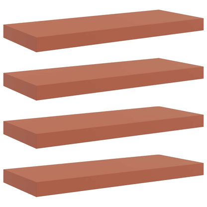 Scaffale da parete 4 pcs Rosso 60 x 23 x 4 cm Legno multistrato