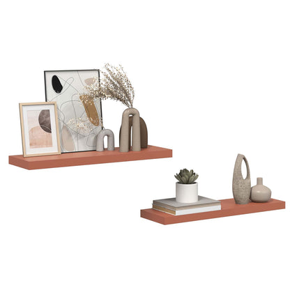 Scaffale da parete 2 pcs Rosso 80 x 23,5 x 4 cm