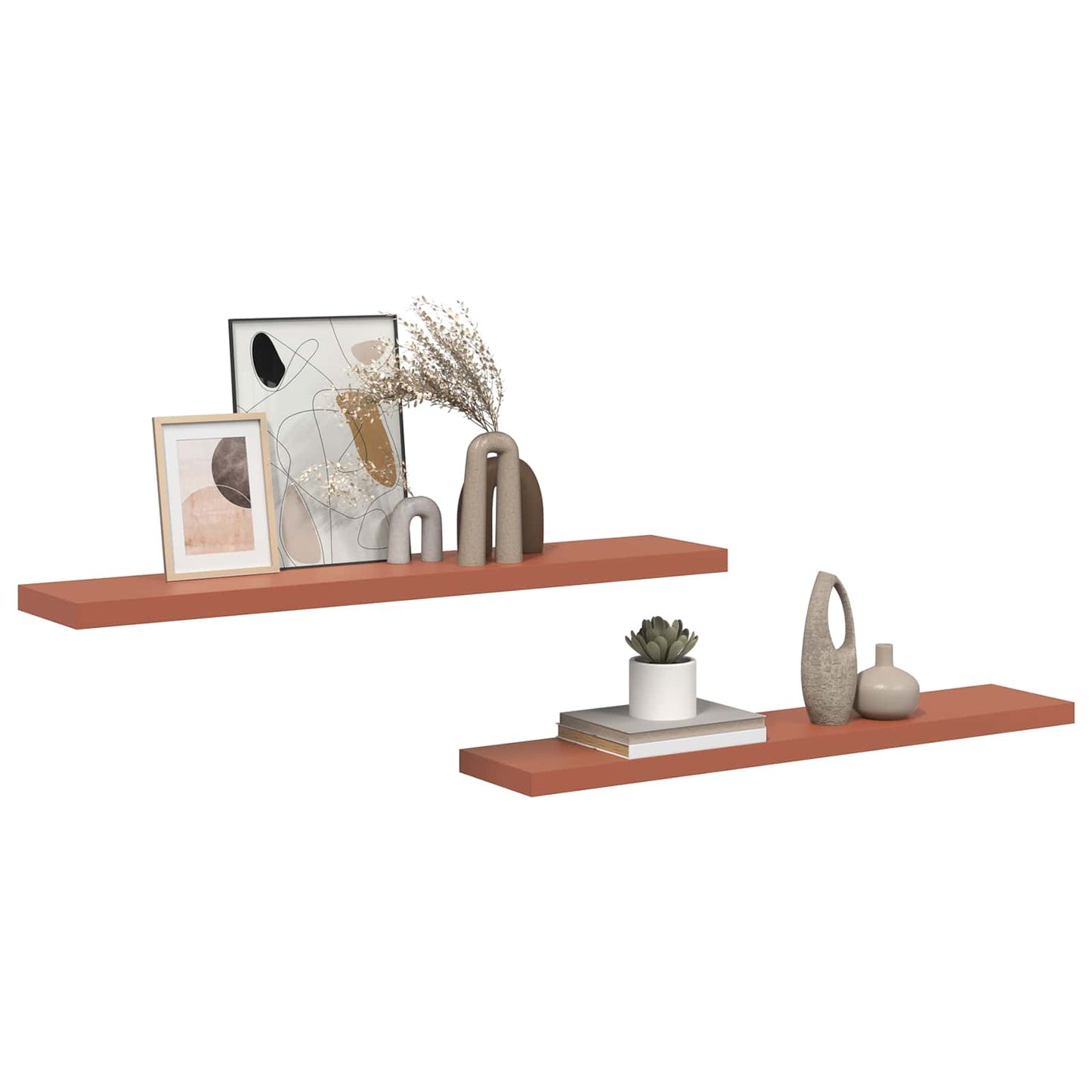 Scaffale da parete 2 pcs Rosso 120 x 23,5 x 4 cm