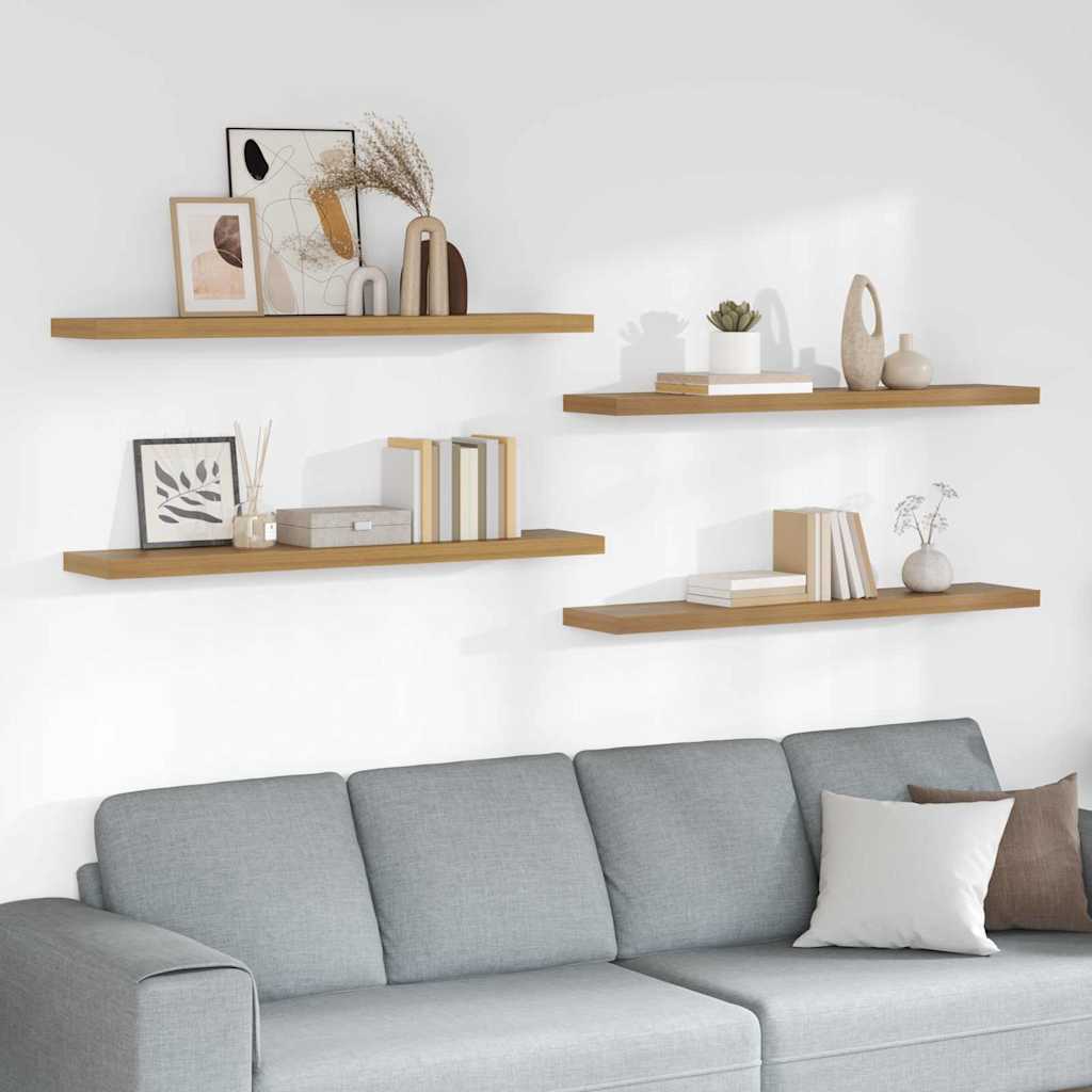 Scaffale da parete 4 pcs Marrone 120 x 23,5 x 4 cm