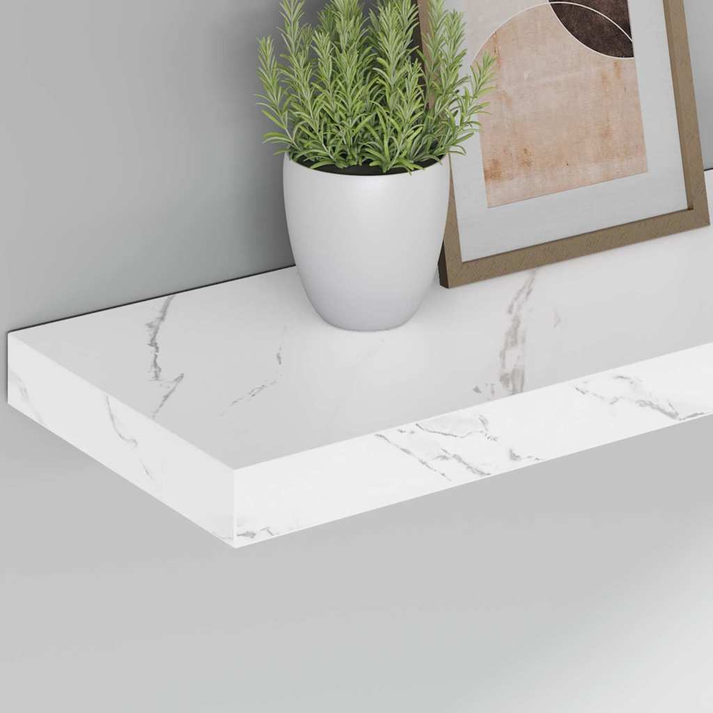 Scaffale da parete 2 pcs Marmo Bianco 50 x 23,5 x 4 cm