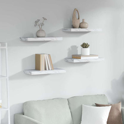 Scaffale da parete 4 pcs Marmo Bianco 50 x 23,5 x 4 cm