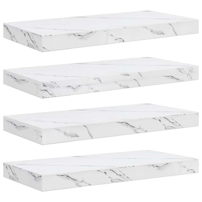 Scaffale da parete 4 pcs Marmo Bianco 50 x 23,5 x 4 cm