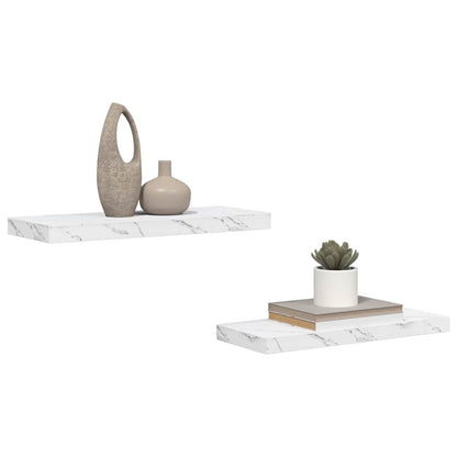 Scaffale da parete 2 pcs Marmo Bianco 60 x 23,5 x 4 cm