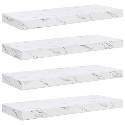 Scaffale da parete 4 pcs Marmo Bianco 50 x 23 x 4 cm