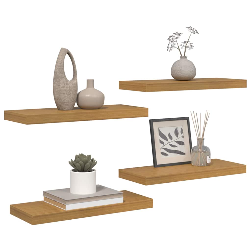 Scaffale da parete 4 pcs Beige 50 x 23 x 4 cm Legno multistrato