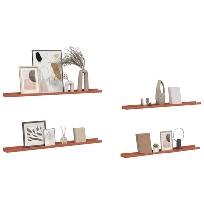 Scaffale da parete 4 pcs Rosso 100 x 9 x 3 cm Legno multistrato