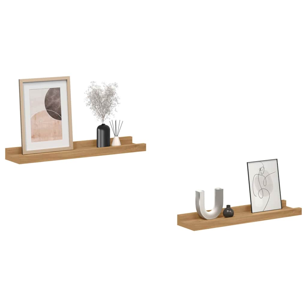 Scaffale da parete con lo scaffale 2 pcs Marrone 40 x 9 x 3 cm