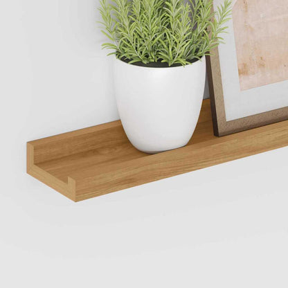 Scaffale da parete con lo scaffale 2 pcs Marrone 100 x 9 x 3 cm