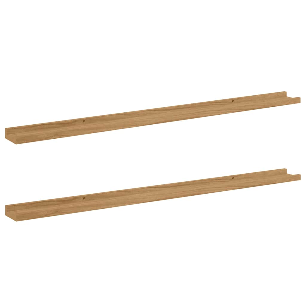 Scaffale da parete con lo scaffale 2 pcs Marrone 115 x 9 x 3 cm