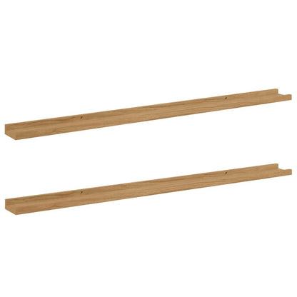 Scaffale da parete con lo scaffale 2 pcs Marrone 115 x 9 x 3 cm