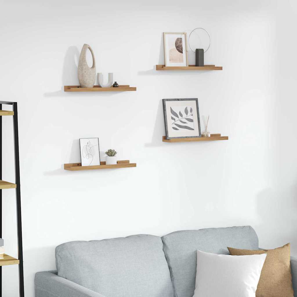 Scaffale da parete con lo scaffale 4 pcs Marrone 40 x 9 x 3 cm