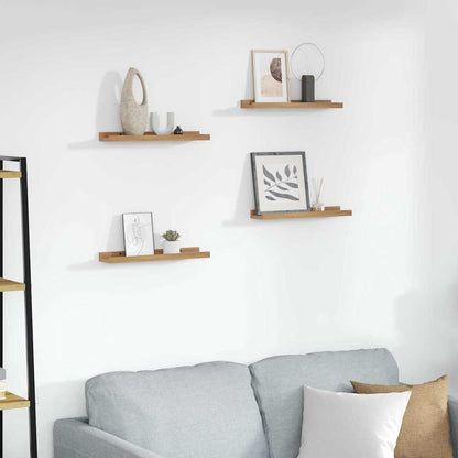 Scaffale da parete con lo scaffale 4 pcs Marrone 40 x 9 x 3 cm