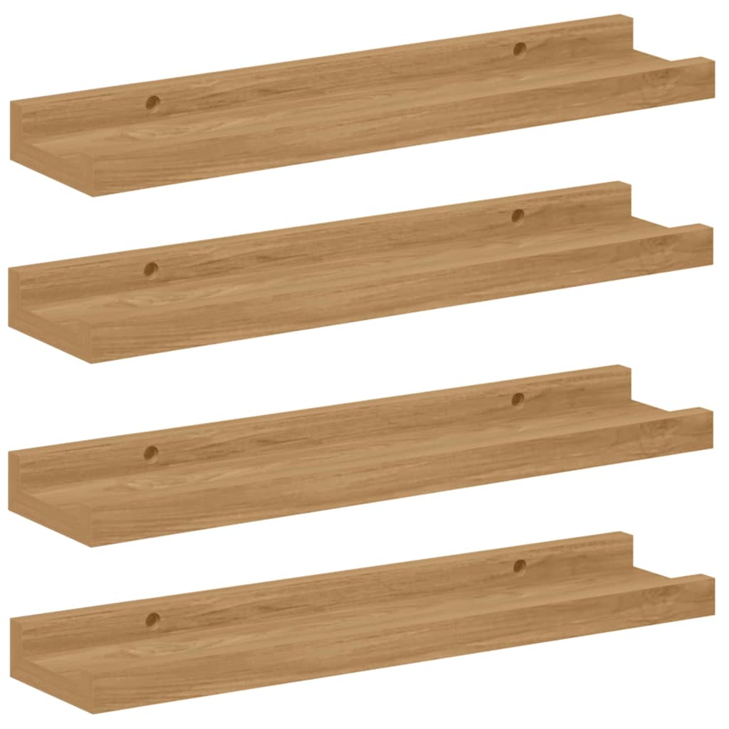 Scaffale da parete con lo scaffale 4 pcs Marrone 40 x 9 x 3 cm