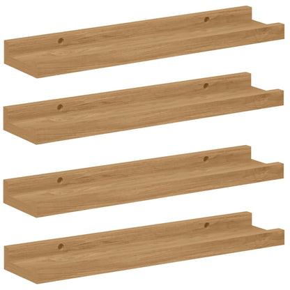 Scaffale da parete con lo scaffale 4 pcs Marrone 40 x 9 x 3 cm