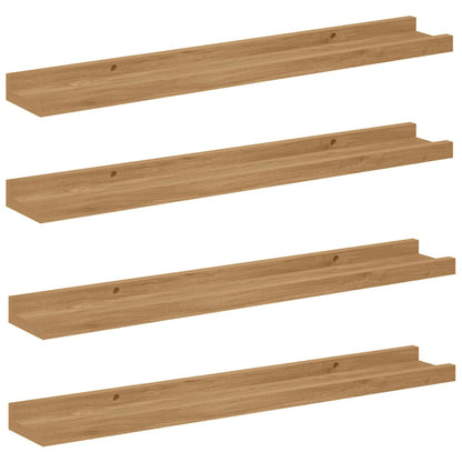 Scaffale da parete con lo scaffale 4 pcs Marrone 60 x 9 x 3 cm