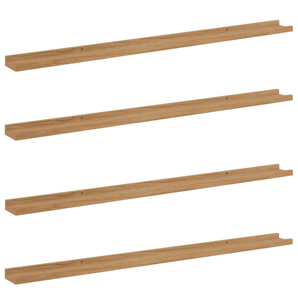 Scaffale da parete con lo scaffale 4 pcs Marrone 115 x 9 x 3 cm