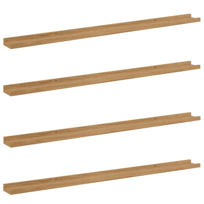 Scaffale da parete con lo scaffale 4 pcs Marrone 115 x 9 x 3 cm