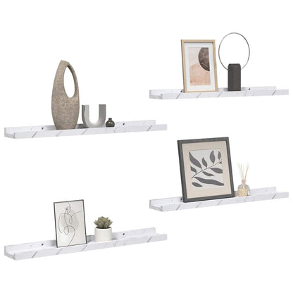 Scaffale da parete 4 pcs Marmo Bianco 40 x 9 x 3 cm