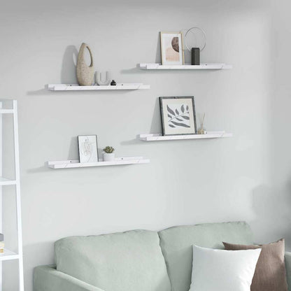 Scaffale da parete 4 pcs Marmo Bianco 60 x 9 x 3 cm