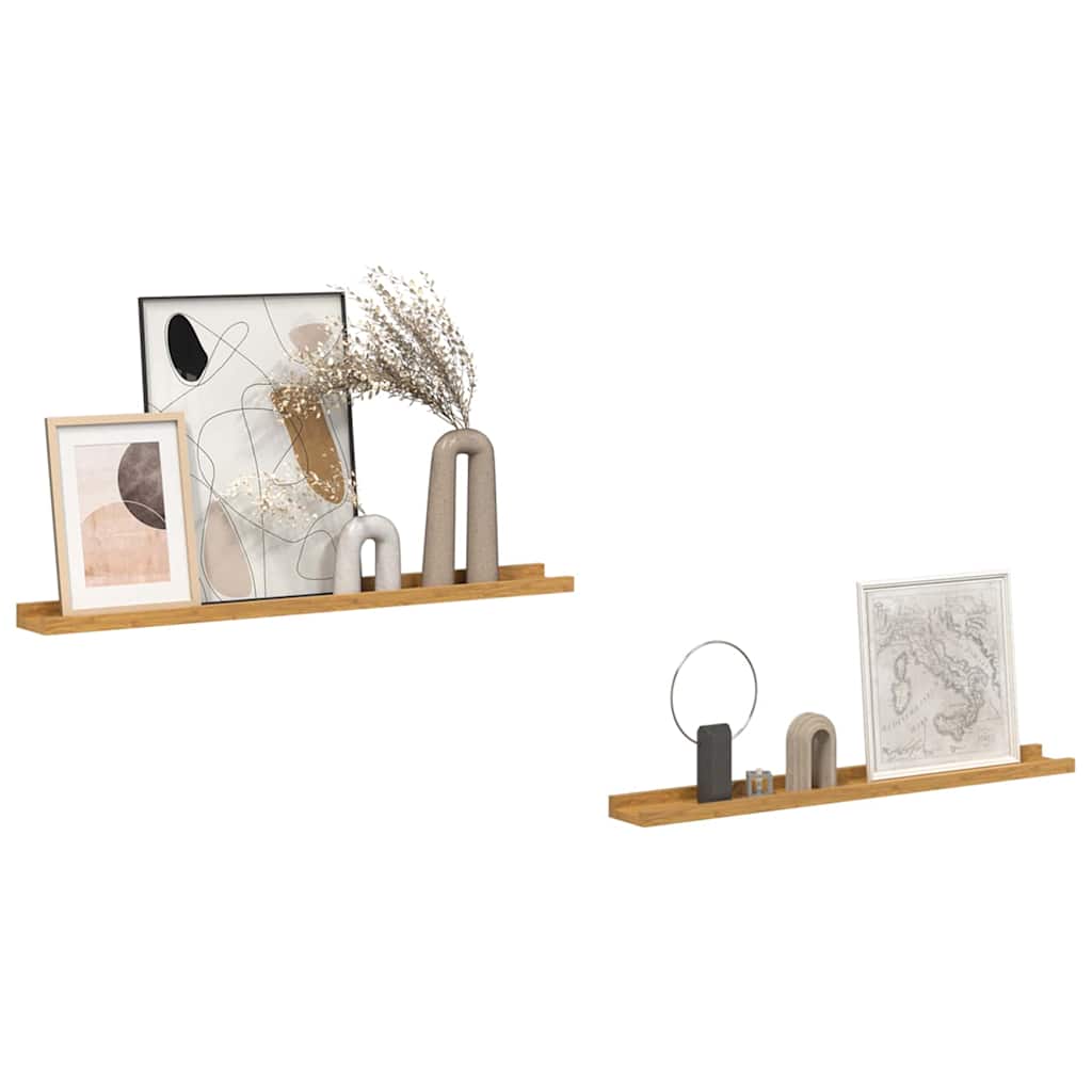 Scaffale da parete 2 pcs Beige 80 x 9 x 3 cm Legno multistrato